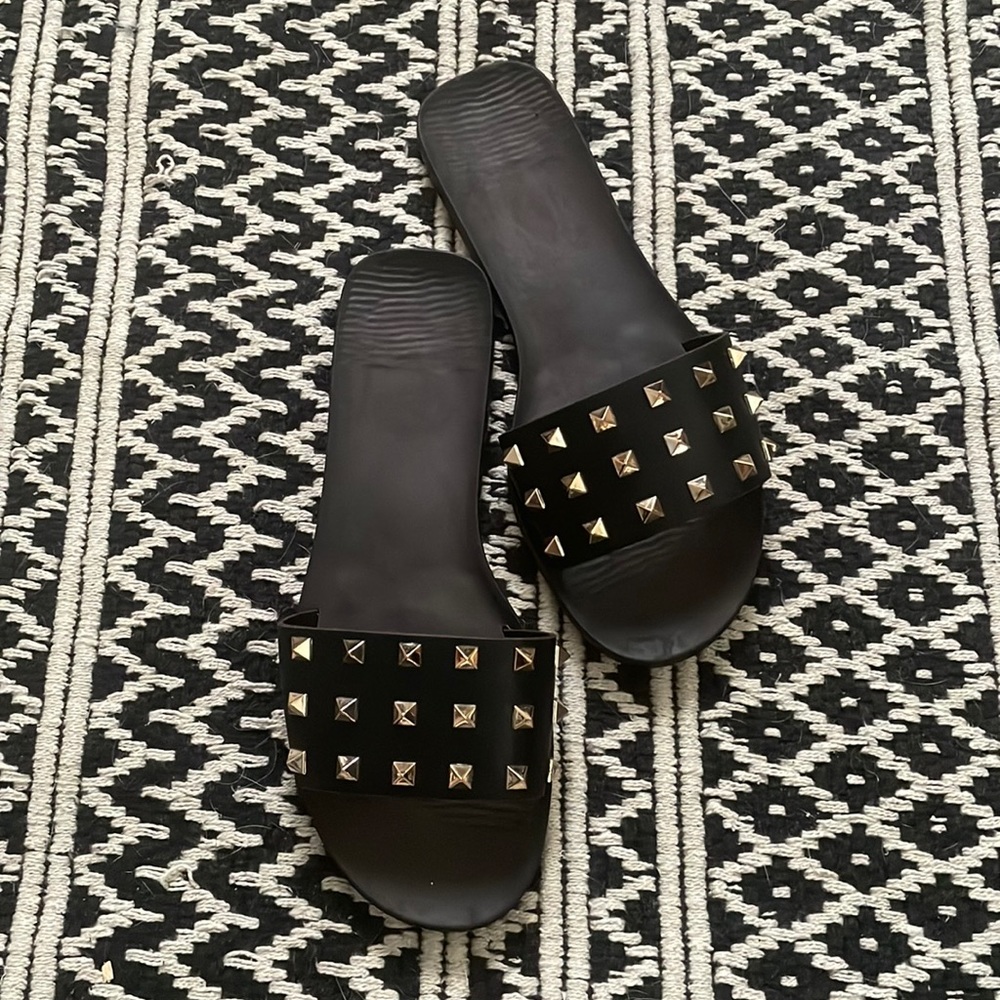 Black Studded Sandals